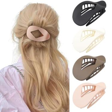 Imagem de Comott Grampos de cabelo lisos ergonômicos para mulheres - Grampos de cabelo bico de pato para cabelos grossos, grampos de cabelo antiderrapantes para meninas, pacote com 4
