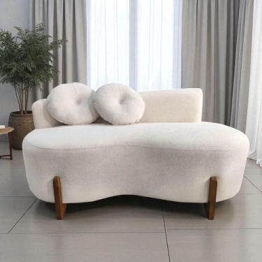Imagem de Namoradeira Sofá Feijão Lounge Orgânica Bouclé Bege - Mansão Decor