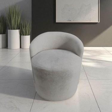 Imagem de Poltrona Decorativa Yara Orgânica Bouclé Cinza Claro - Mansão Decor