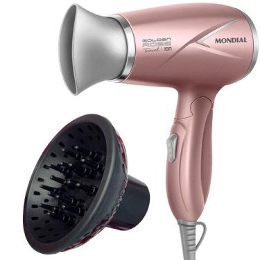 Imagem de Secador de Cabelo Mondial 1200w Ions Tourmaline Mini Dobrável Viagem R