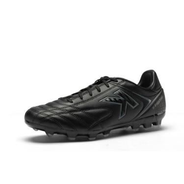 Imagem de KELME Chuteiras de futebol masculinas AG, tênis esportivo de futsal para jovens adolescentes, botas de futebol com suporte de tornozelo respirável, Preto/brilho do dia, 10