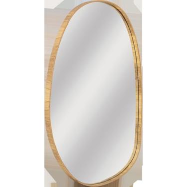 Imagem de Espelho Orgânico 49x84cm Freijó Quarto Sala Banheiro