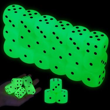 Imagem de Seenelling 18 Pcs 30mm Glow in The Dark Dice Large Opaque Jumbo Acrylic D6 Dice for Casino, Craps, Table Games and Board Games Party Favors