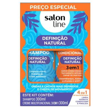 Imagem de Kit Salon Line Shampoo + Creme Multifuncional Definição Natural 300ml