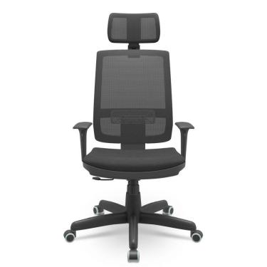 Imagem de Cadeira Brizza Relax Com Braços Regu C Apoio Tela Poli Preto