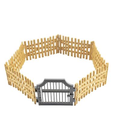 Imagem de Conjunto de brinquedos Farm Fence, pátio realista em miniatura de PVC com portão