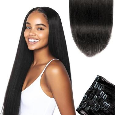Imagem de Extensões de cabelo Clip In SIYUSI 100% Brazilian Remy Human Hair