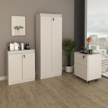 Imagem de Conjunto de Escritório com Gaveteiro, Balcão 60cm com 1 Prateleira e A