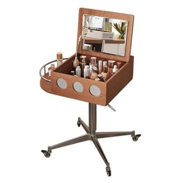 Imagem de Escrivaninha de penteadeira Penteadeira de madeira maciça pequena penteadeira móvel elevável mini mesa multifuncional para quarto