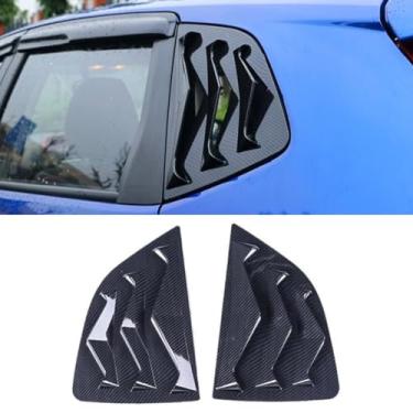 Imagem de Guarnição de bochecha de tubarão para janela de triângulo traseiro de carro compatível com ajuste 2014-2019 tampa de acabamento de janela de ventilação lateral traseira acessórios de carro (aparência