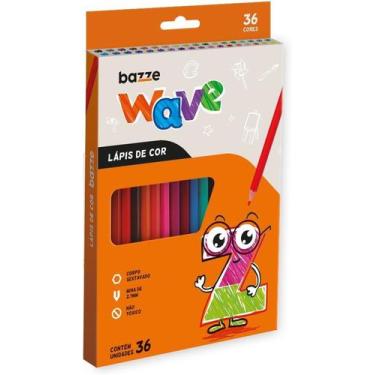 Imagem de Lápis de Cor Bazze Wave Sextavado 36 Cores - Resina Não Tóxica
