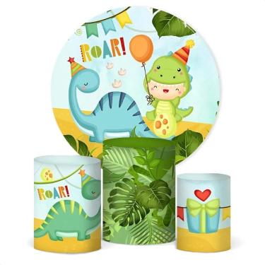 Imagem de Painel De Festa E Capa Cilindro Decoração Subl Dino Baby Roa