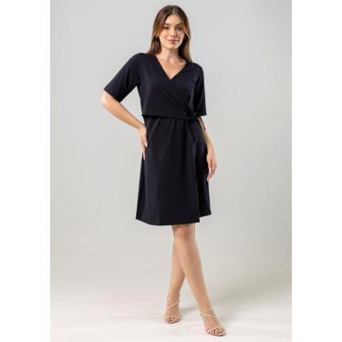 Imagem de Vestido Pau a Pique Transpassado Básico Preto