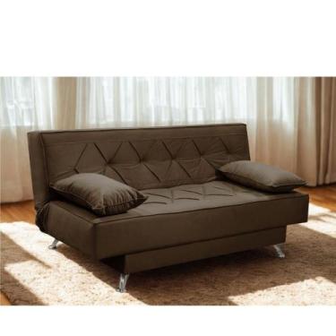 Imagem de sofá cama 1,80m Istambul Suede Marrom Mirra Decor