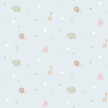 Imagem de Papel de Parede Lullaby Azul Claro 2223 - Rolo: 10m x 0,53m