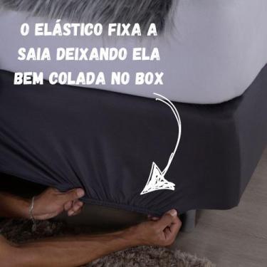 Imagem de Saia Box Coladinha Casal ou Queen Com Elástico Ajuste Perfeito Malha G
