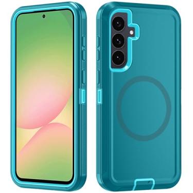 Imagem de Asuwish Capa de celular para Samsung Galaxy A56 5G com protetor de tela de vidro temperado Capa magnética híbrida à prova de choque à prova de quedas acessórios resistentes A 56 56A LTE mulheres