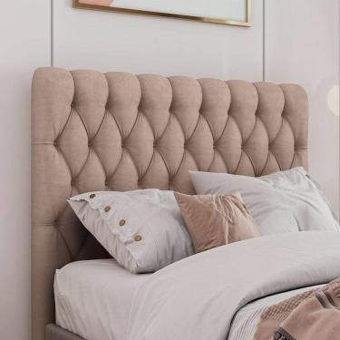 Imagem de Cabeceira Estofada Solteiro 90 Cm Topázio Veludo Rose