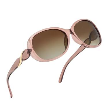 Imagem de Generic Óculos de sol grandes polarizados para mulheres, tamanho grande, estilo Jackie O, marrom/marrom gradiente, Oversized