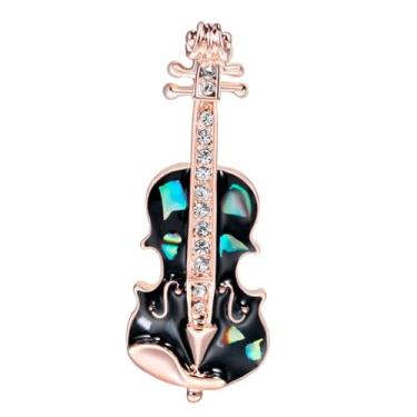 Imagem de 1 broche de lapela de violino esmaltado chique exclusivo para bolsas, casacos, chapéus, presente para amantes da música, entusiastas da moda, acessórios estilosos, broche, 1.5X3.9CM, Metal, Sem Pedra