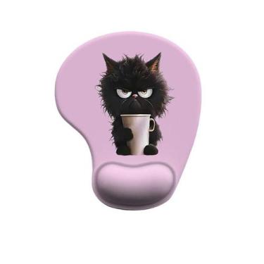 Imagem de Mouse pad de suporte de pulso Cartoon Cat Silicone Ergonomic - yiweisa