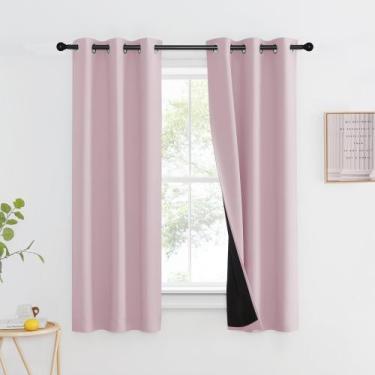 Imagem de Cortina NICETOWN 100% Blackout com forro preto 74x150cm Lavanda