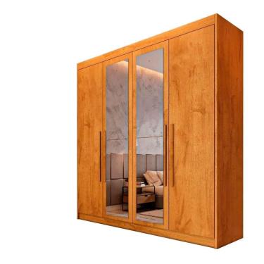 Imagem de Guarda Roupa 4 Portas Aurora Com Espelho Móveis Europa Peróba