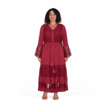 Imagem de City Chic Vestido feminino plus size - Dulce Maxi, Vermelho, 58