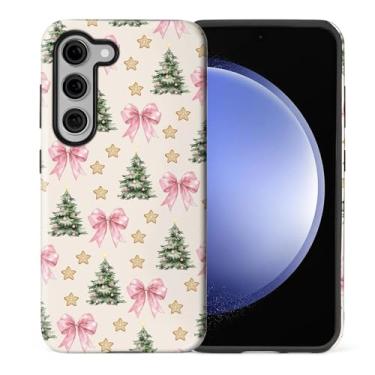 Imagem de casesok Capa para Samsung Galaxy S23 Plus, capa rígida de camada dupla + capa de telefone de silicone, proteção total à prova de choque para Samsung Galaxy S23 Plus - árvore de Natal estrela biscoito
