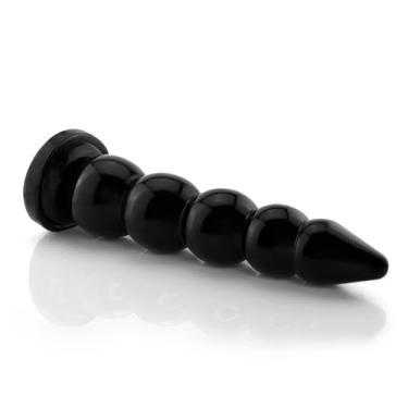 Imagem de Plug Anal Graduadão em PVC Flexível Macio com Esferas Progressivas e Base Firme 37 x 9,3cm Preto