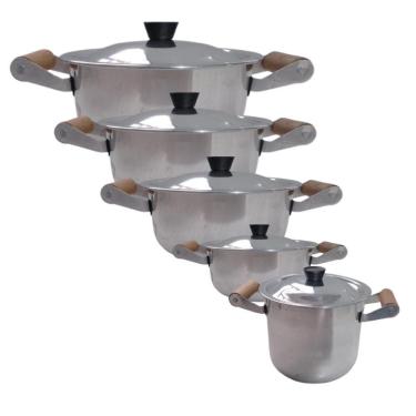 Imagem de Jogo Panela Alumino Premium Polida 5 Peças N16/18/20/22/24