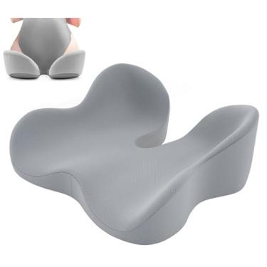 Imagem de Almofada de assento de espuma viscoelástica de suporte macio - Almofada larga para trabalhadores de escritório de quadril largo, motoristas de carro - ciática, alívio da dor no cóccix, almofada para