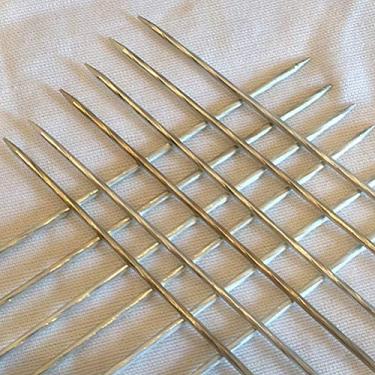 Imagem de Pssopp 10 Espetos de Churrasco, Agulha de Aço Inoxidável Com Cabo de Madeira, Espetos de 31cm para Kebab, Carne e Vegetais Grelhados Em Festas (Prata)