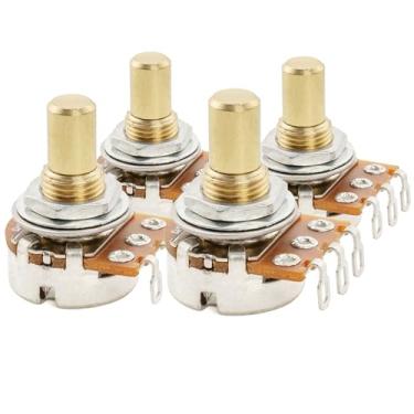 Imagem de Musiclily Pro B250K Mini Potenciômetros de latão métrico sólido de eixo curto 6,5 mm linear para baixo de guitarra elétrica (conjunto de 4)