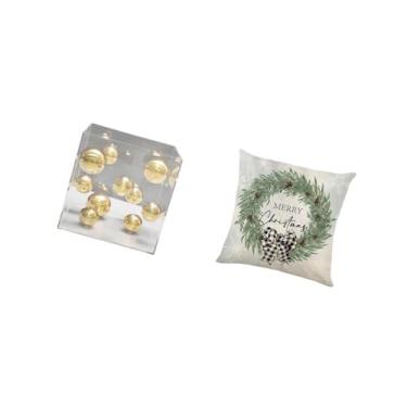 Imagem de Fenteer Bola de Acrílico Transparente para Decoração de Mesa E Capa de Almofada Natalina em Poliéster para Casa, Escritório, Sofá, Prateleira Ou Vitr