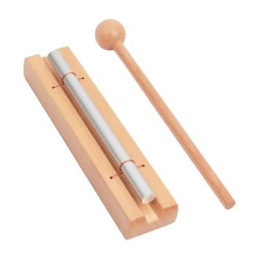 Imagem de YIJU Carrilhão de mão, carrilhão de vento, base de madeira, brinquedo musical educacional com martelo, tom único para ioga, atenção plena, sala de aula,