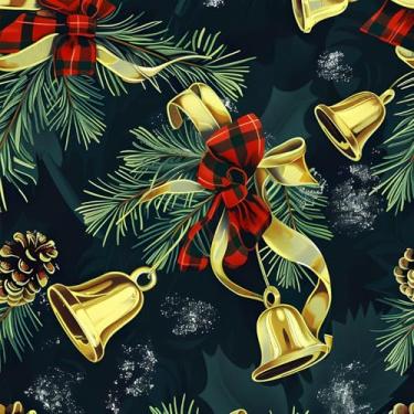 Imagem de Vinjiasin Papel de parede de Natal, papel de parede removível autoadesivo, papel de contato de Natal espesso para paredes de quarto, sala de estar, janela, lareira (44 x 499 cm)