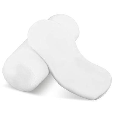 Imagem de Bremorou Capa de almofada de pescoço cervical com zíper, 2 peças de capas de travesseiro redondas, fronhas macias para almofada cilíndrica, apenas capa de almofada de rolo de pescoço (40 x 15 cm