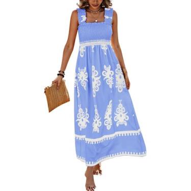 Imagem de Vestido feminino PRETTYGARDEN de verão Boho Maxi Floral A Line