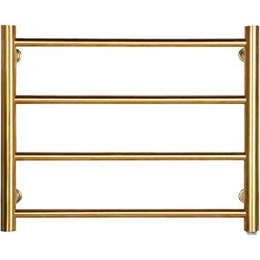 Imagem de WYUYIWH Aquecedor de toalha elétrico dourado aquecedor de toalhas quente para banho aquecido escorredor aquecedor de toalha polido plug-in escovado