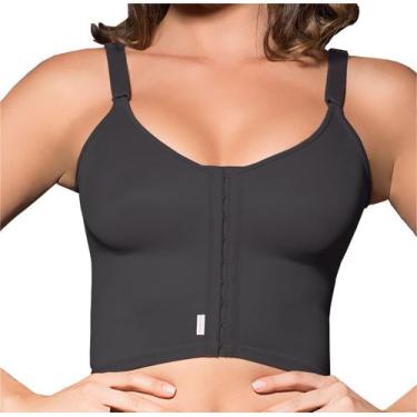 Imagem de Sutiã Longo Pós-cirúrgico Sem Costura Cinta Moderna, Preto, G-46