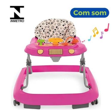 Imagem de Andador Infantil Bebê Disquinho Andaja Painel Musical Menina Rosa - TU
