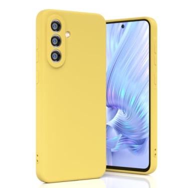 Imagem de Boaixiaen Compatível com Samsung Galaxy A36 5G, capa de telefone à prova de choque de silicone líquido fino macio TPU com proteção total à prova de choque para Galaxy A36 5G de 6,7 polegadas (amarelo)