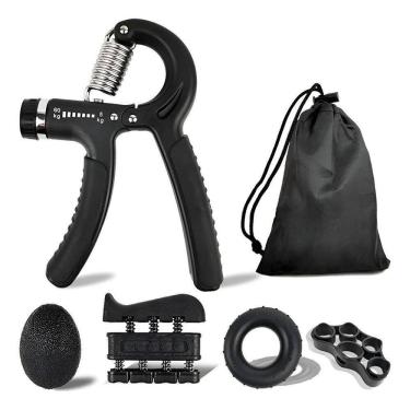 Imagem de Kit Fortalecedor Mão Dedo Braço Musculação Fisioter Preto