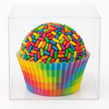 Imagem de Caixa acetato transparente cristal pra 1 docinho 4x4x4 (100)