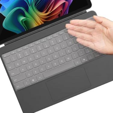 Imagem de Capa de teclado para laptop Microsoft Surface Pro 2025 de 12 polegadas e Surface Laptop de 13 polegadas, capa protetora de pele com layout em inglês dos EUA - TPU