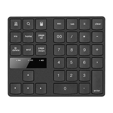 Imagem de Teclado numérico sem fio 2.4G portátil 35 teclas teclado de escritório de contabilidade financeira bateria recarregável embutida preta
