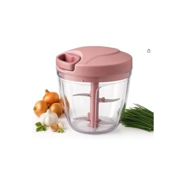 Imagem de Magic Mixer Processador de Alimentos Manual 3 em 1, Rosa, 900ml, 5 Lâminas em Aço Inox, Compacto, com Batedor e Triturador, 13x15cm