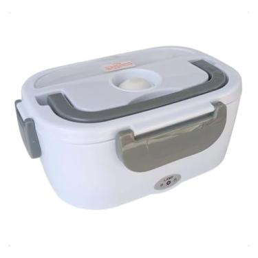 Imagem de Marmita Elétrica Portátil Bivolt (110V/220V) Aquecedora de Alimentos - Lunch Box Térmica com Divisória Removível, 1.5L, Aquecimento Rápido e Trava de Segurança