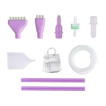 Imagem de UGPLM Caneta de pintura com diamantes, canetas de sucção para diamantes fáceis de usar com bandeja de armazenamento, filtro e tubo para artes e artesanato, Caneta Hexagonal Roxa